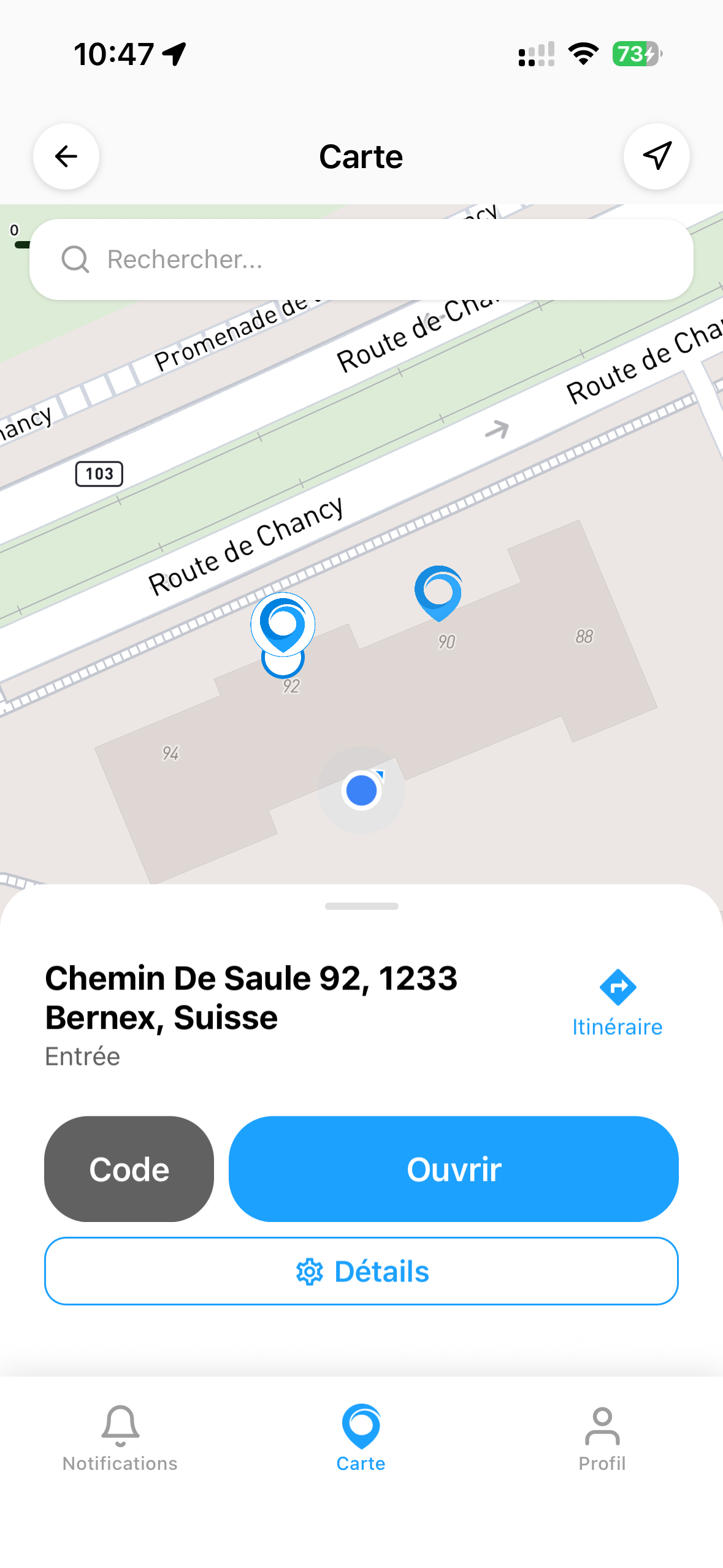 BluSi - Carte interactive