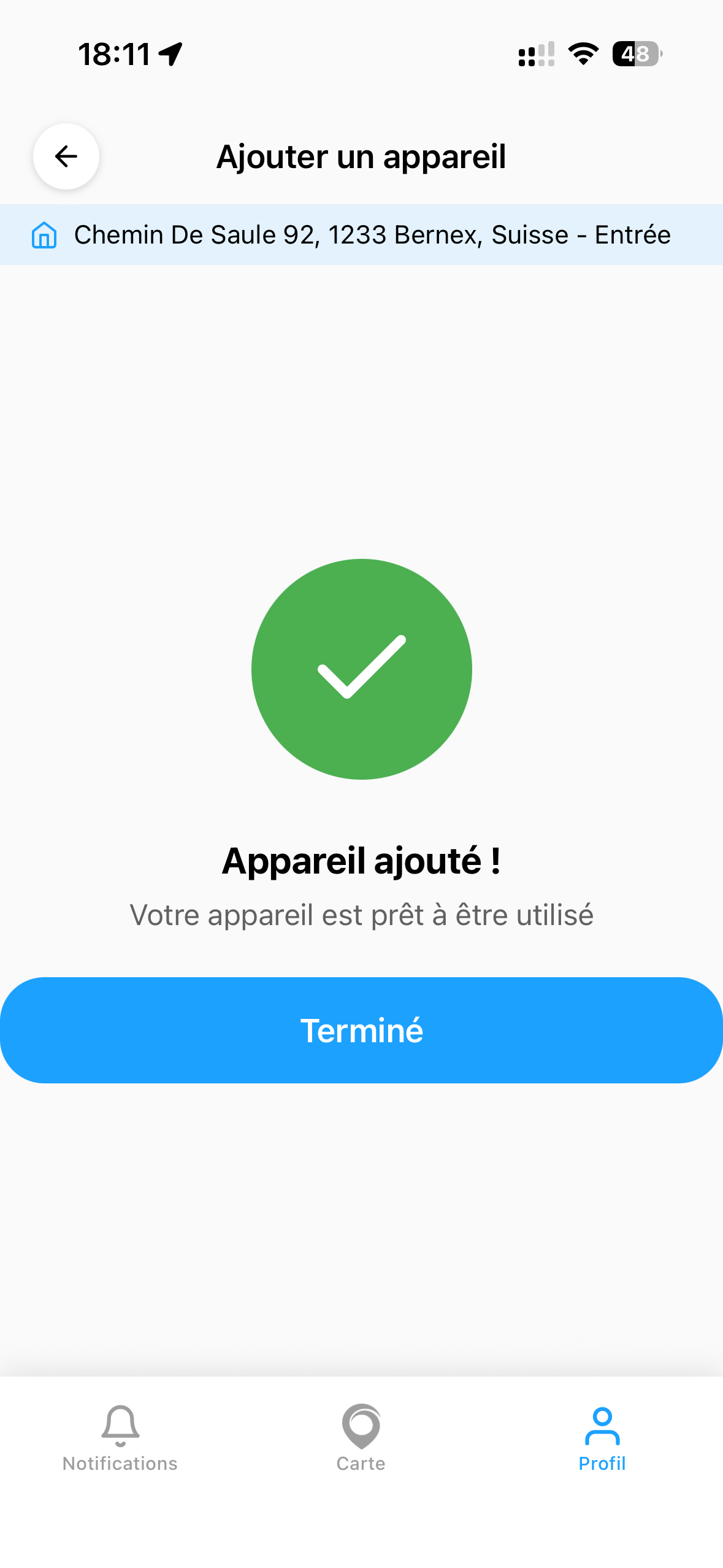 Appareil configure