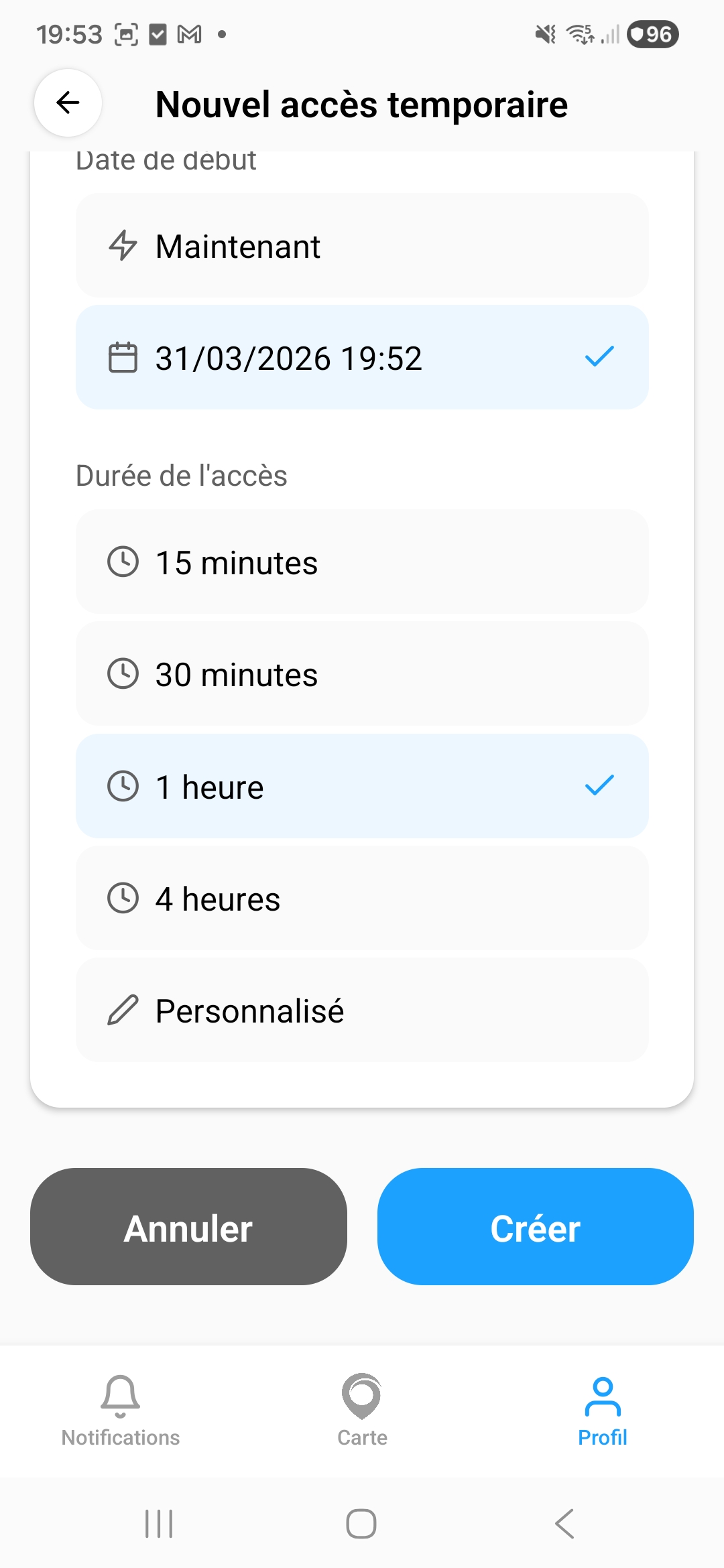 Temporary access - options