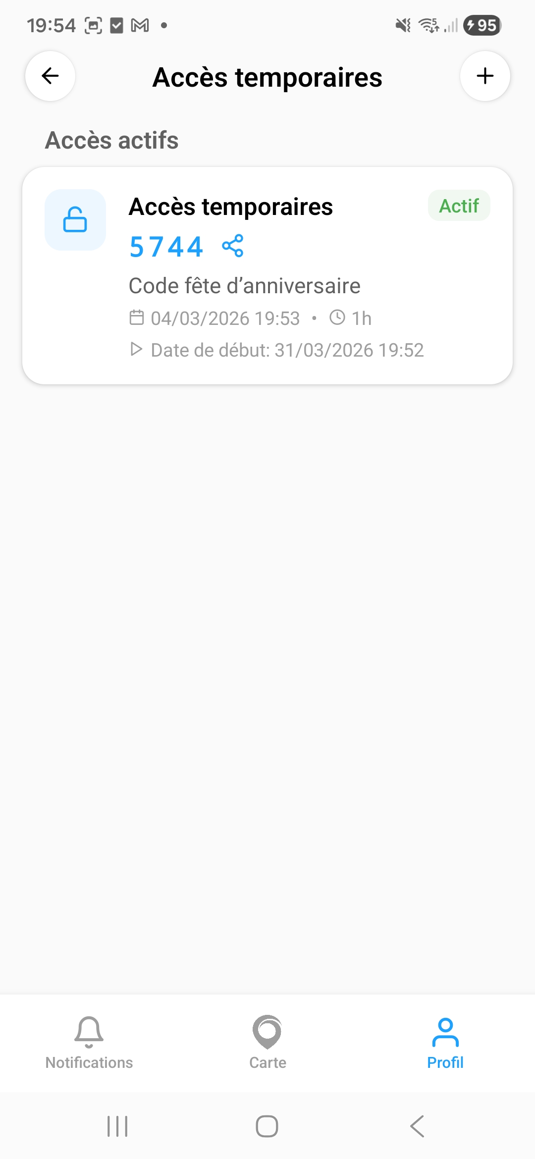 Active access with code