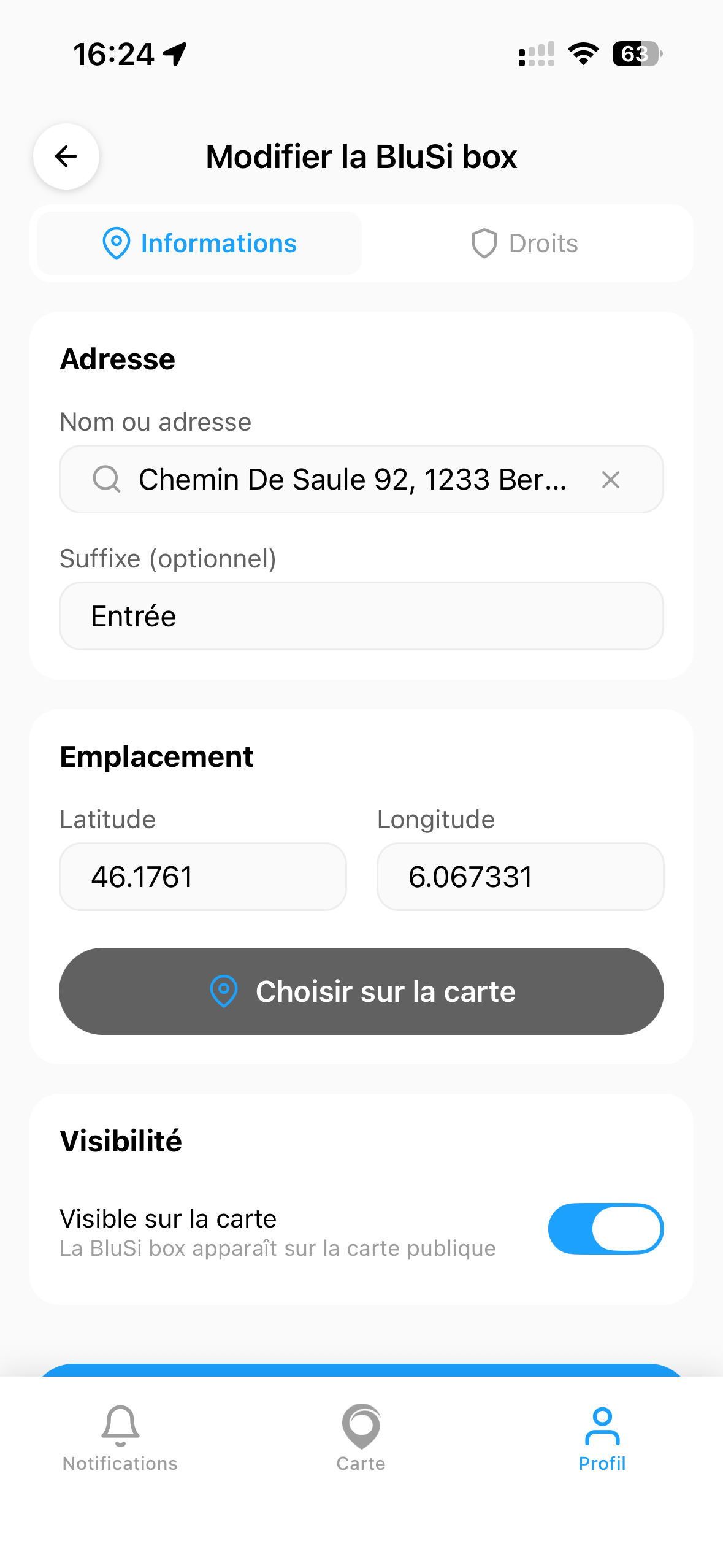 Modifier BluSi Box - Informations