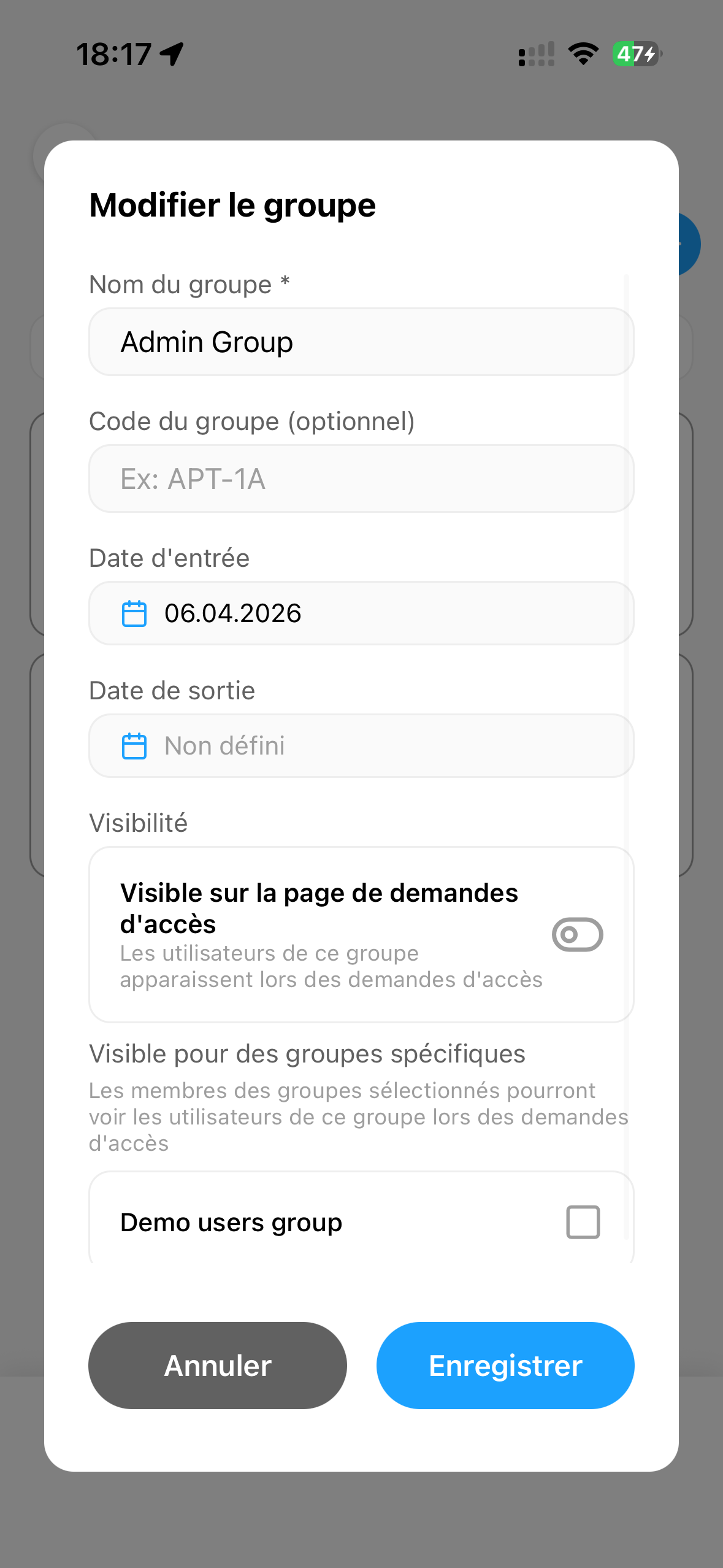 Modifier un espace