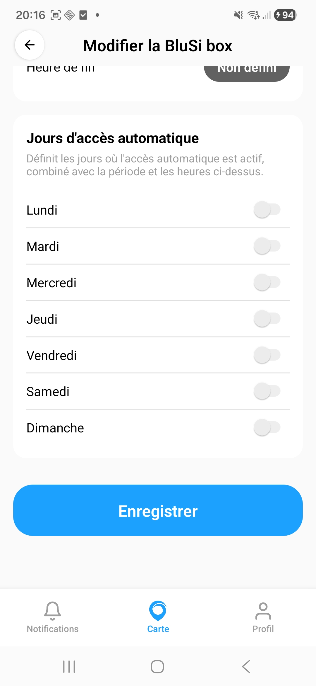 Automatic access days