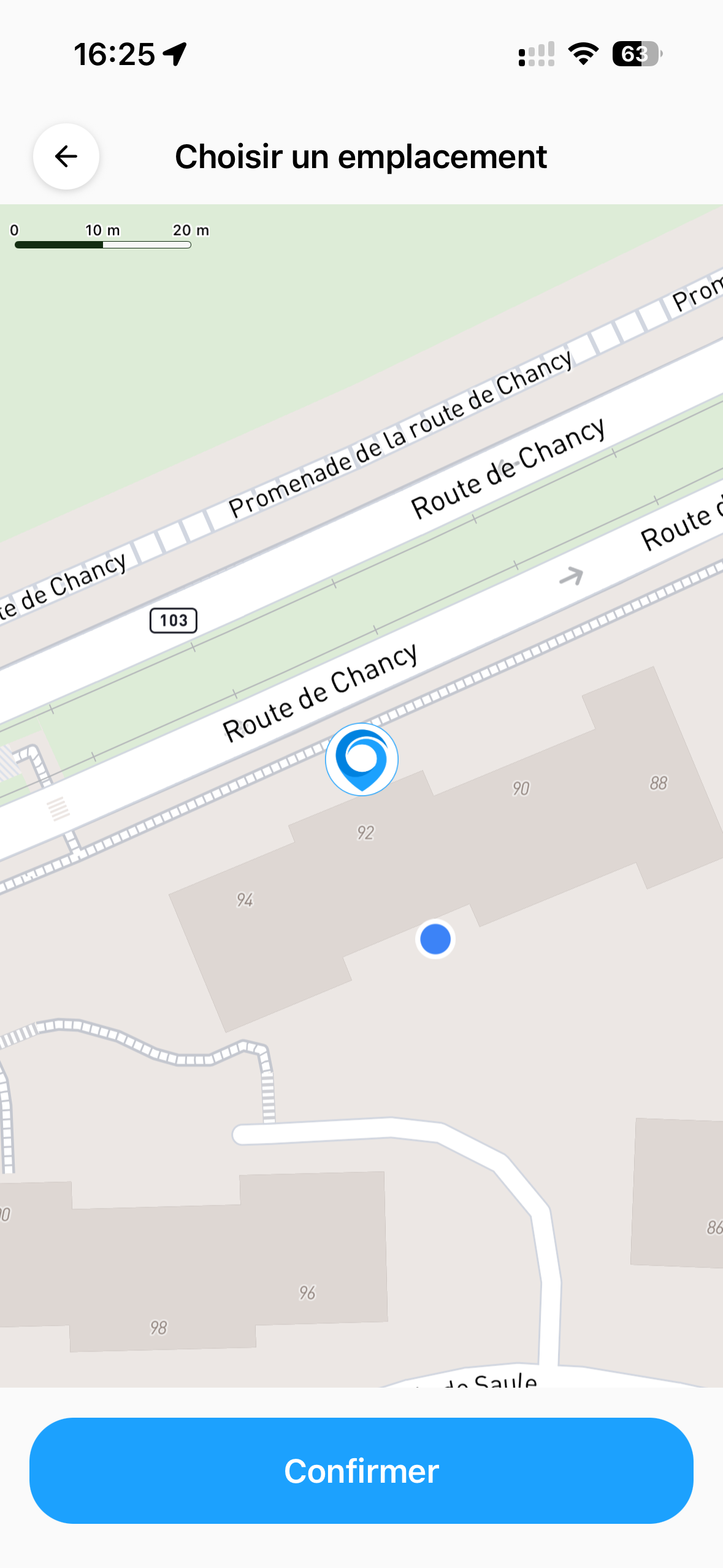 Emplacement sur la carte