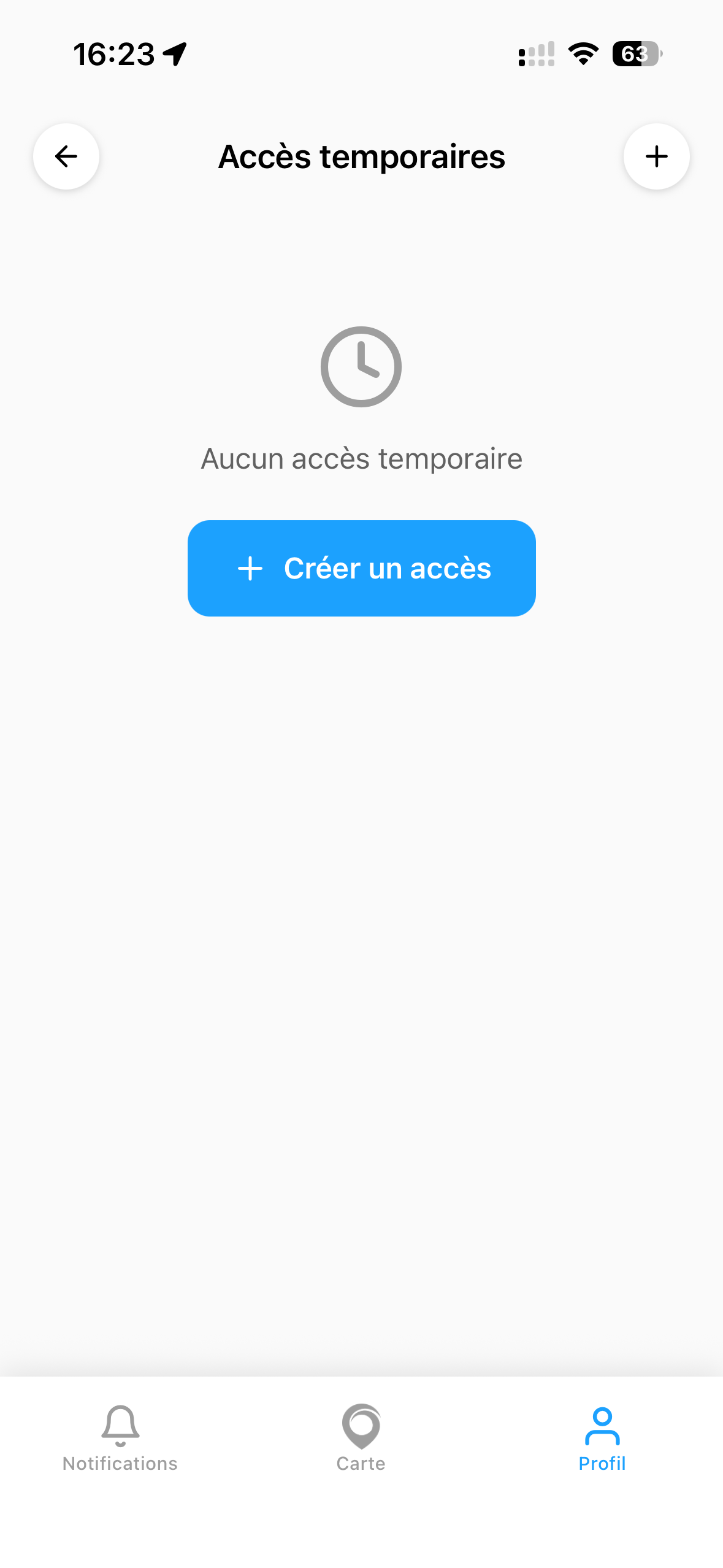 Acces temporaires