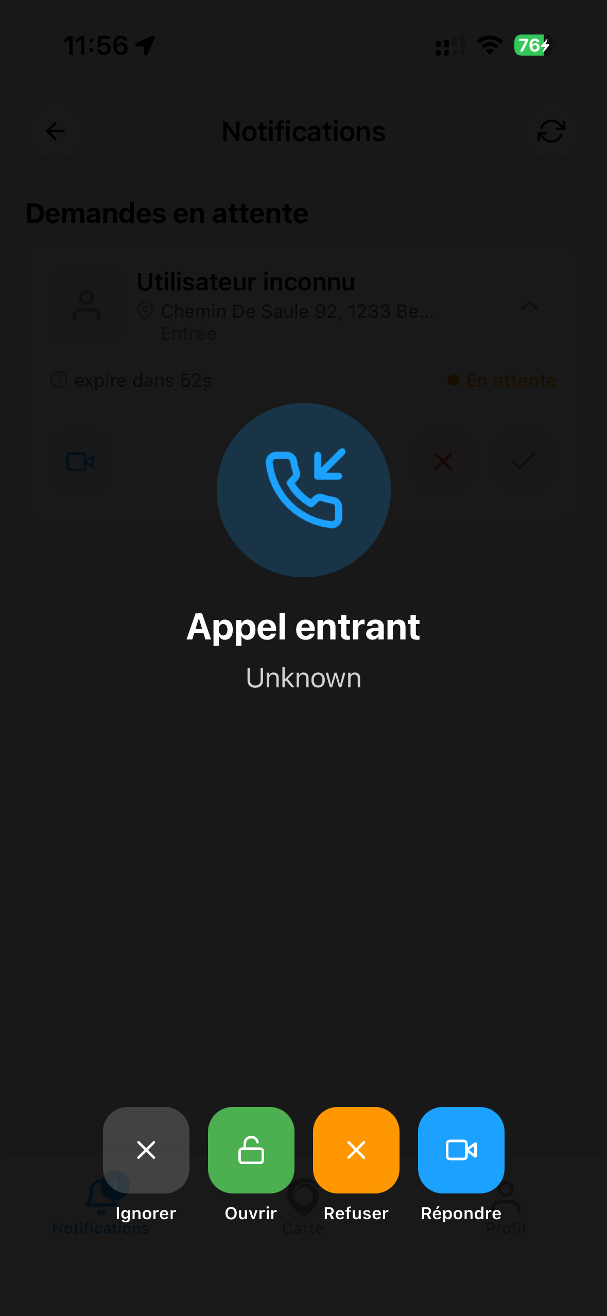 Appel vidéo - attente